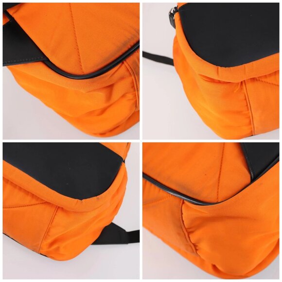 GUCCI Backpack Nylon Orange Silver Auth hk3123 main image 11